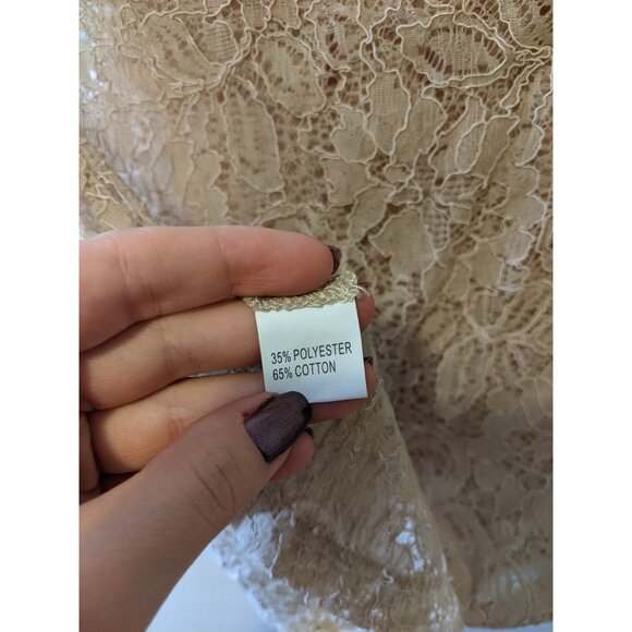 Vintage Y2K Lace Ruffle Sheer Top Coquette Fairycore Blouse Beige Sheer Sz XS - Picture 8 of 9